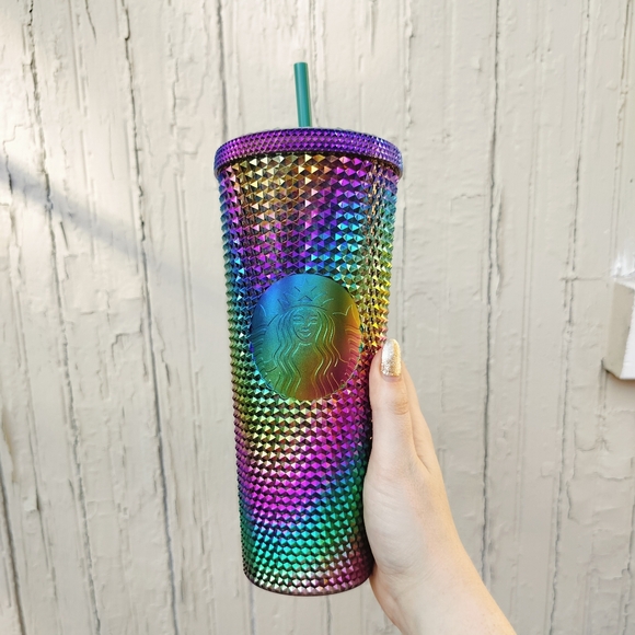 Starbucks Other - Starbucks Limited Edition Studded Oil Slick Rainbow Iridescent 24 Oz Tumbler